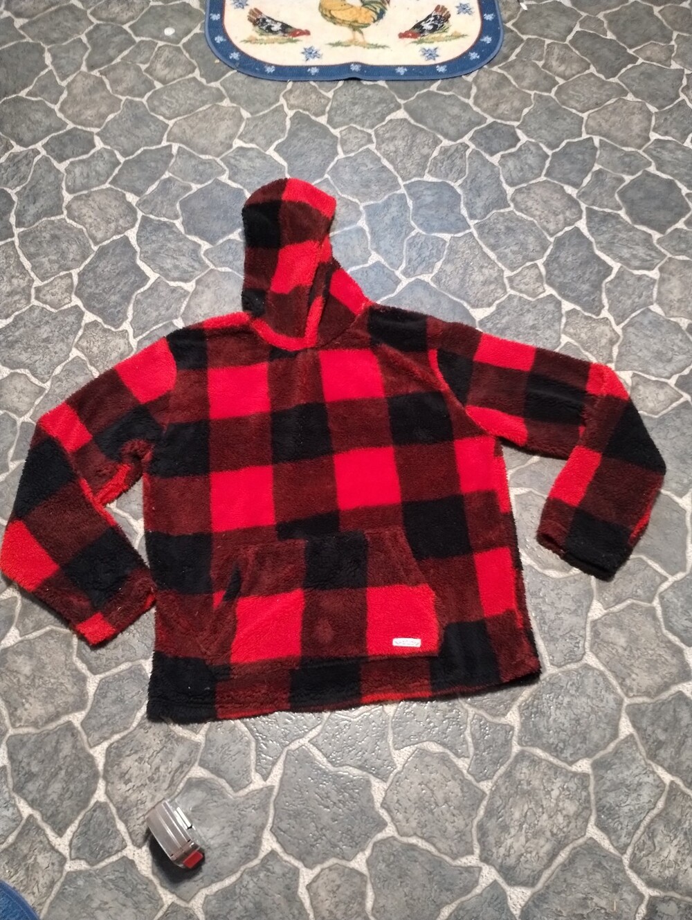 Black Jack thick fuzzy men's pullover hoodie size large